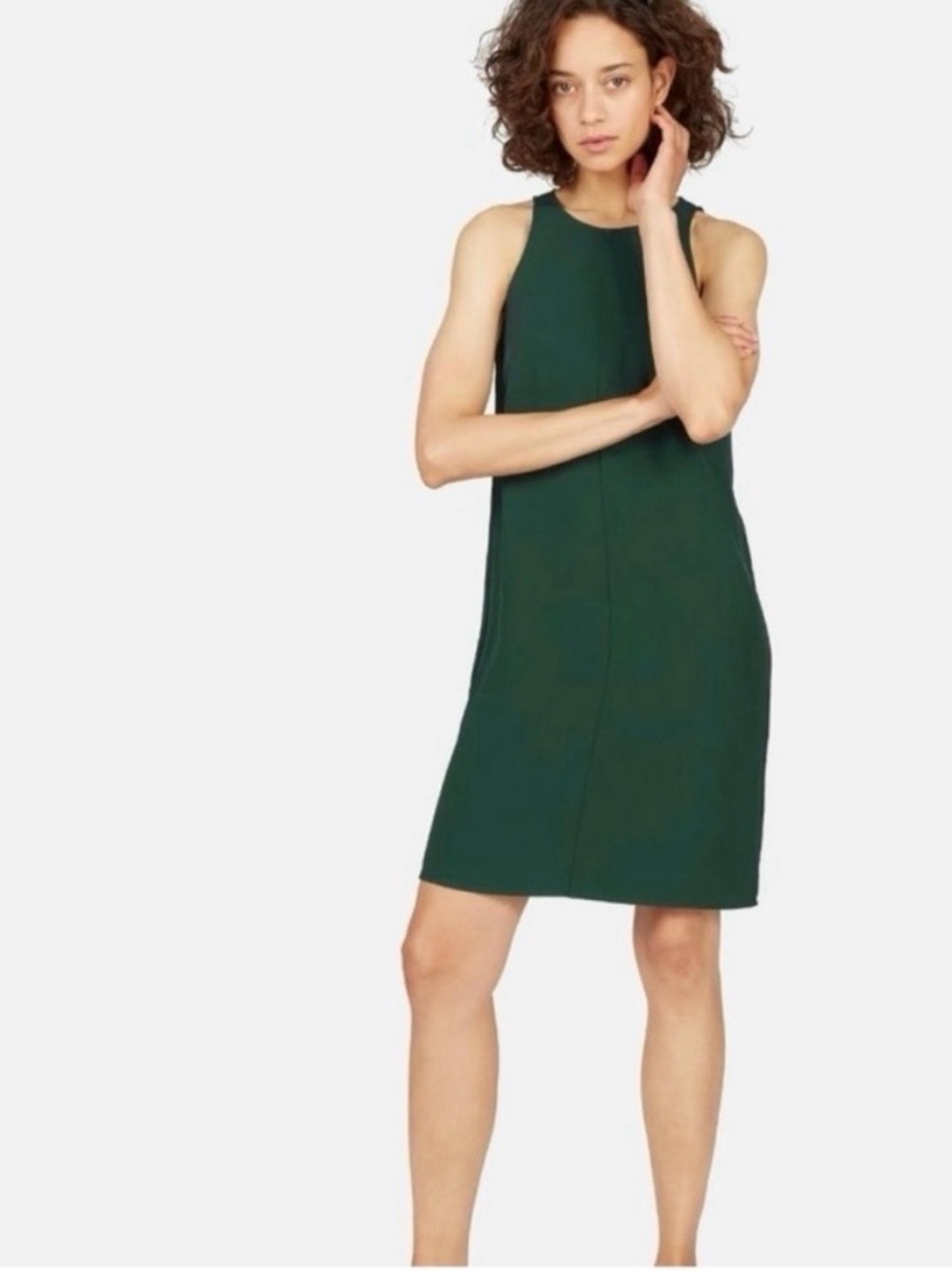 Everlane Go Weave Dark Green Mini Dress